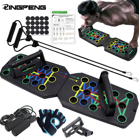 Push-Up Board Set Portable Multifunctional Push-Up Bar Foldable Fitness Equipment for Chest Abdomen Arms/Back Training
