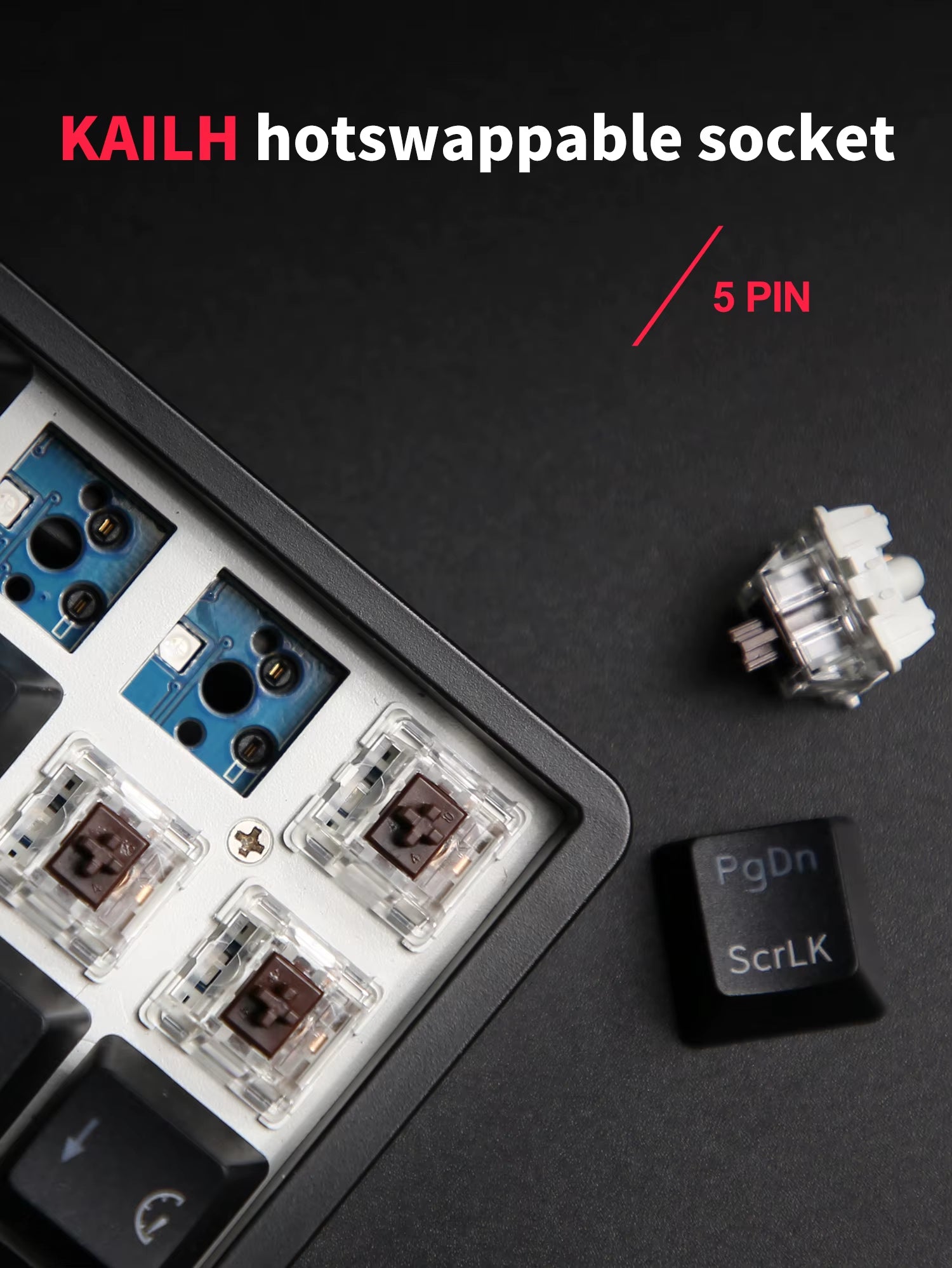 ROYAL KLUDGE RK61 plus 2.4G Wireless Bluetooh Mechanical Keyboard 61 Keys 60% Compact RGB Backlit Hot-Swappable Gaming Keyboards