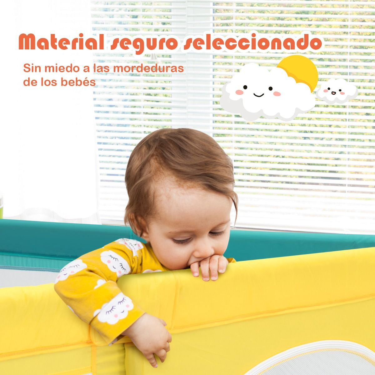 Parque Para Niños Centro Actividad Portátil Con Cercas De Seguridad 206 X 185,5 X 68 Cm