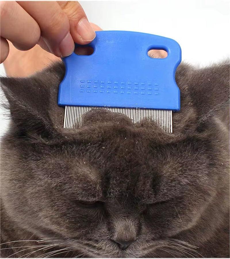 Stainless Steel Pet Grooming Hair Comb Long Thick Hair Fur Removal Flea and Lice Brush Pets Combs for Dog Cat Rabbit Guinea Pig