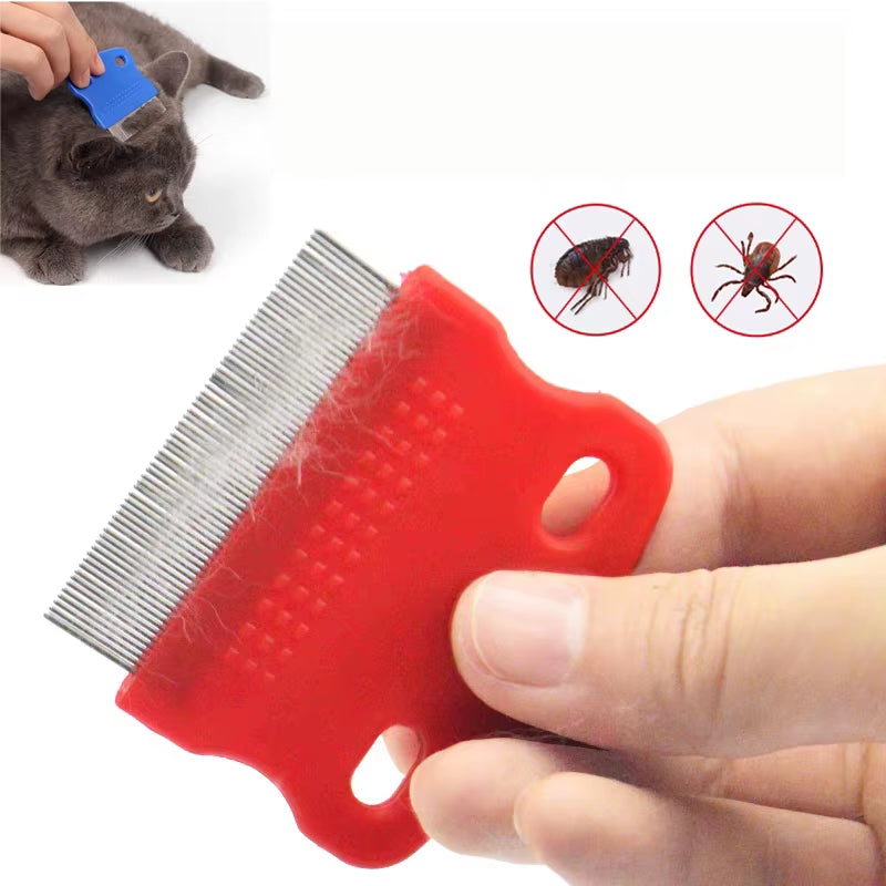 Stainless Steel Pet Grooming Hair Comb Long Thick Hair Fur Removal Flea and Lice Brush Pets Combs for Dog Cat Rabbit Guinea Pig